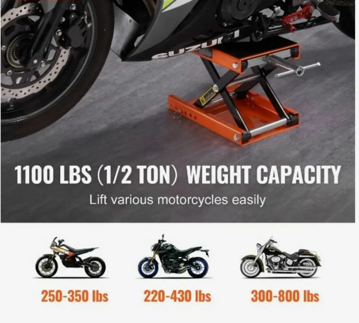 Motorcycle Scissor Jack Lift 1100 lbs Wide - Image 2