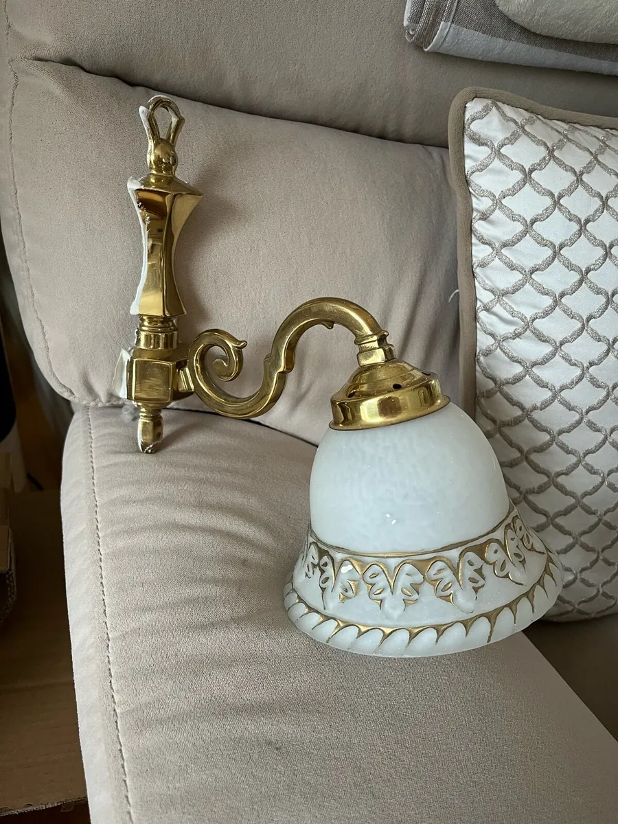 Brass wall lights and pendant - Image 2