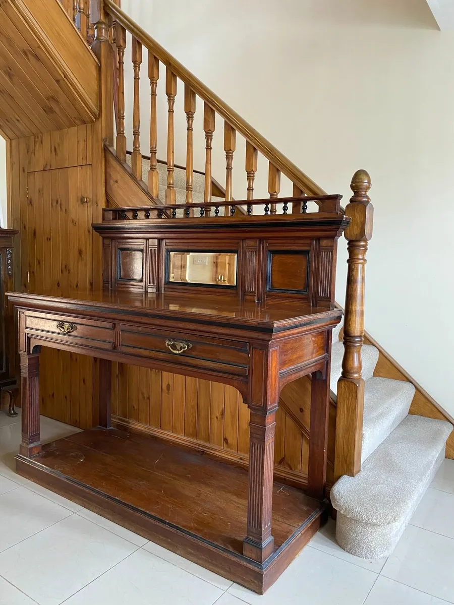 1880s Thomas Fry&Co. 5ft oak & ebony Buffet table - Image 1