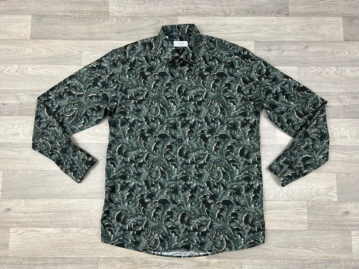 Eton Floral Patterned Shirt Mens Large - Image 1