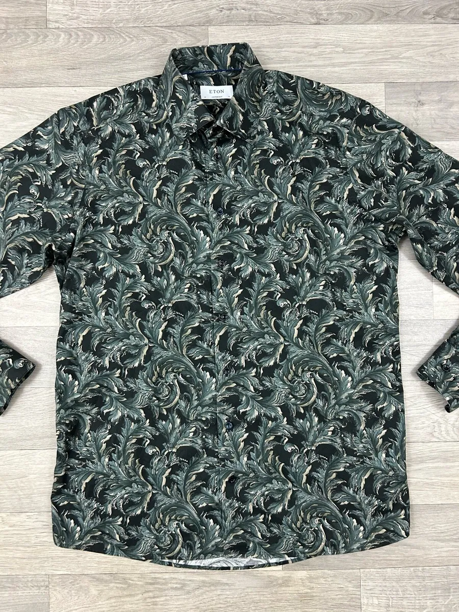 Eton Floral Patterned Shirt Mens Large - Image 2