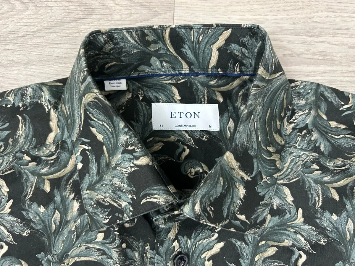 Eton Floral Patterned Shirt Mens Large - Image 3