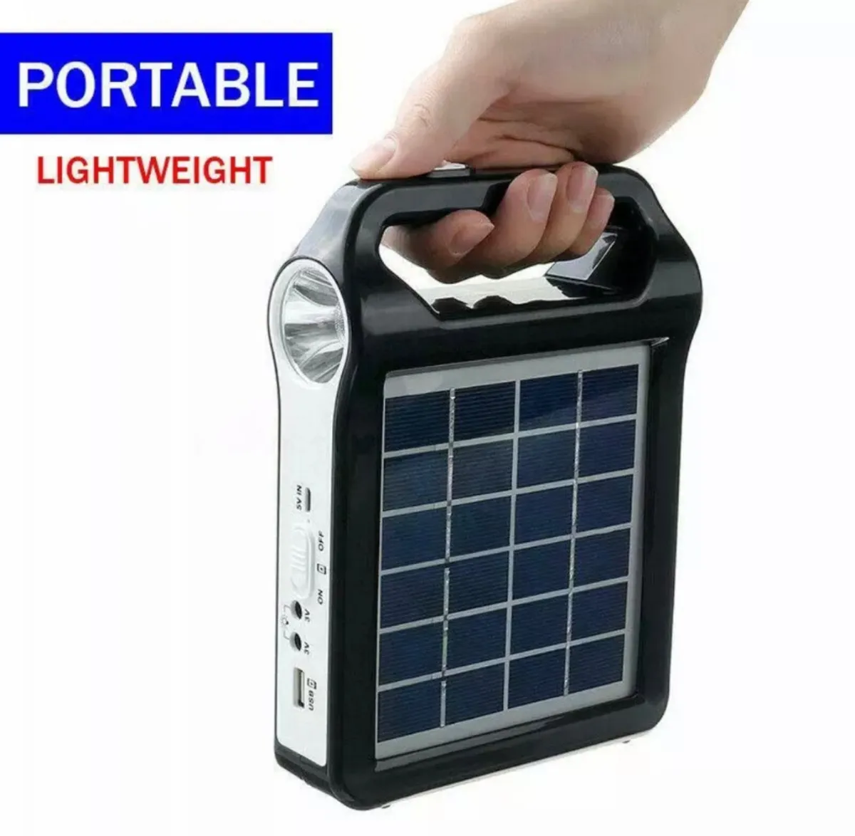 Solar Panel Power Bank System With LED Light usb - Image 3