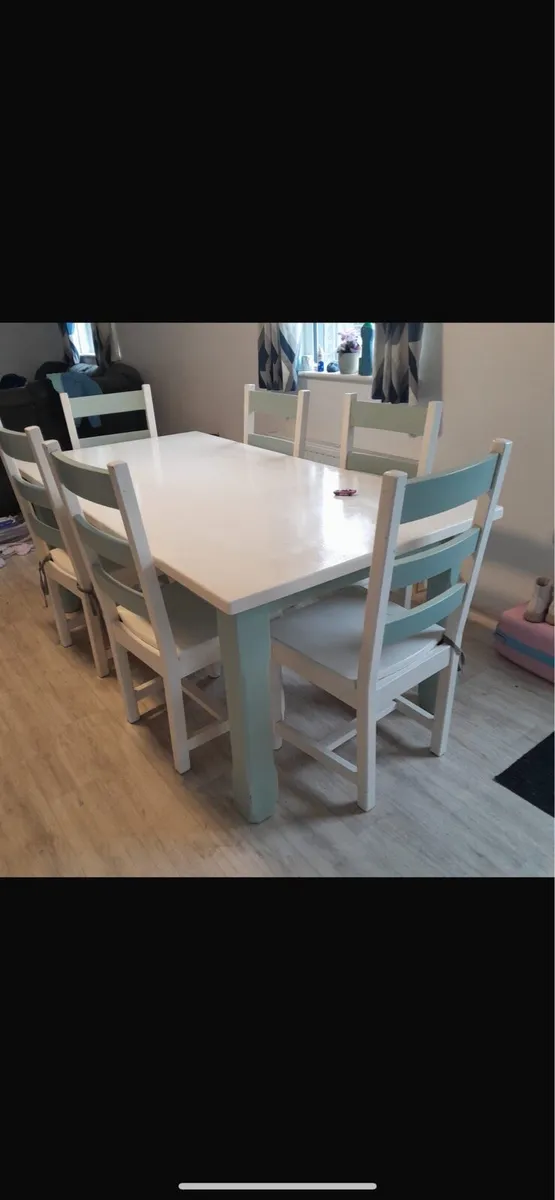 Large wooden Table and 8 chairs - Image 2