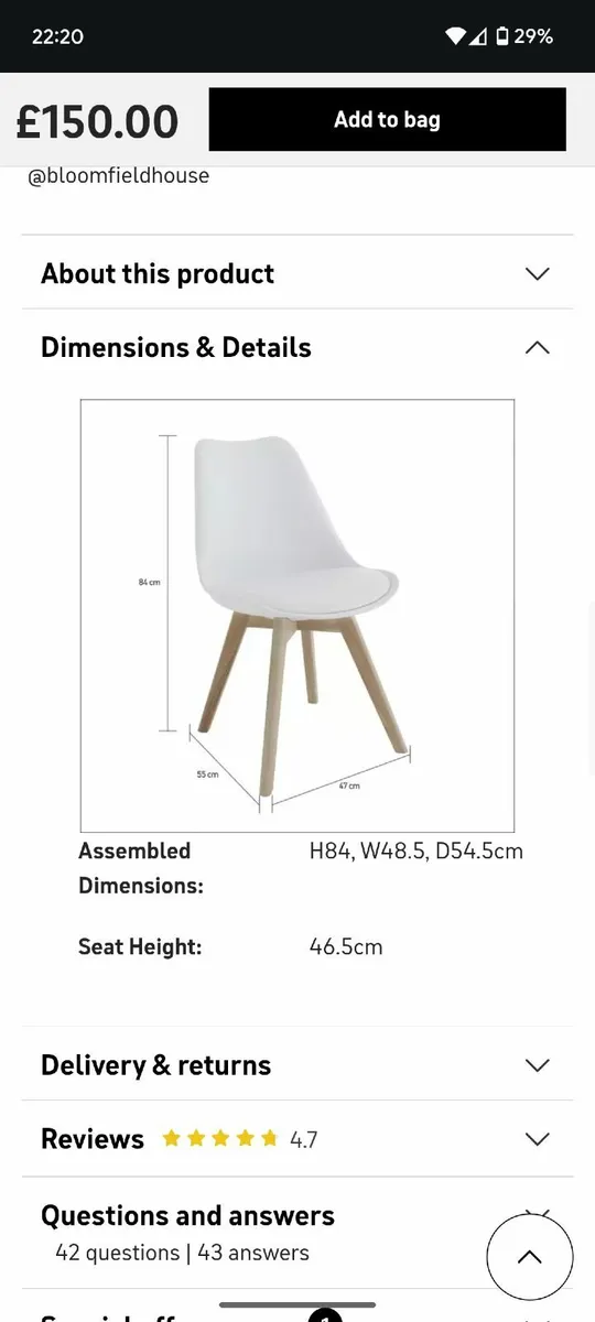 Habitat 'Jerry' Dining chairs (6) - Image 1