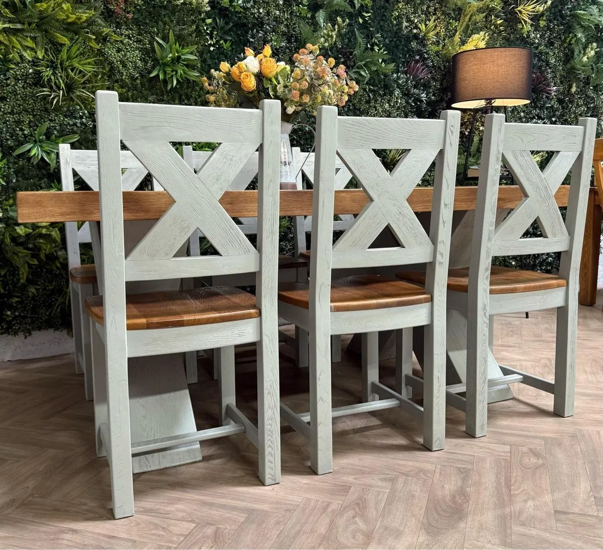 Oak kitchen table & 6 chairs/dining set - Image 2