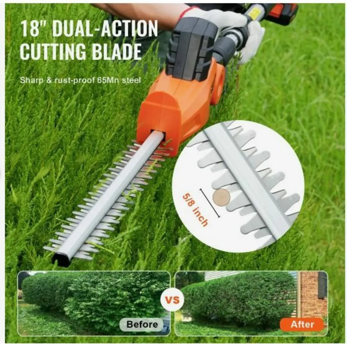 20V Cordless Hedge Trimmer Telescoping Pole - Image 4