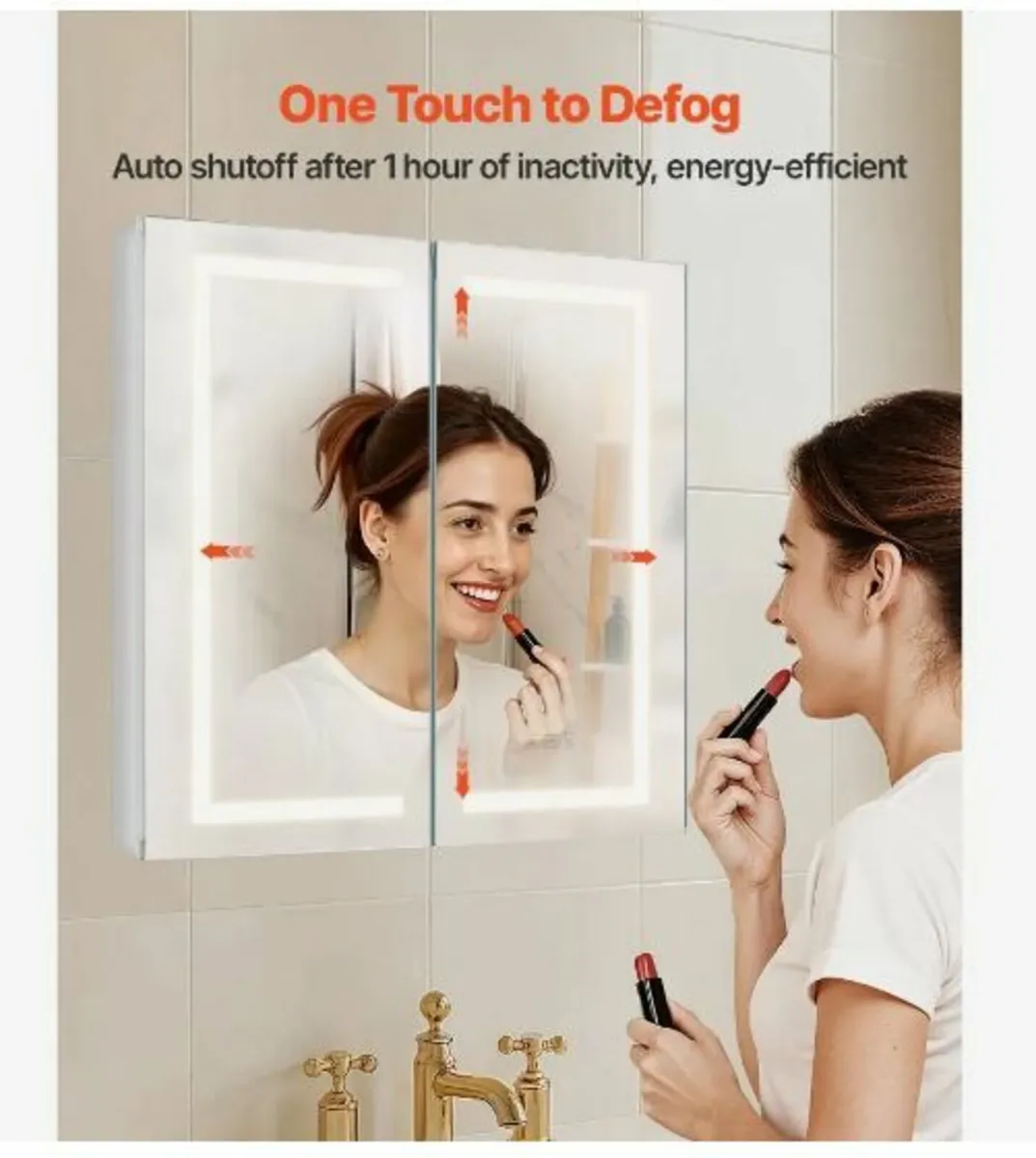 Lighted Medicine Cabinet with HD Mirror 65 x 65 - Image 3