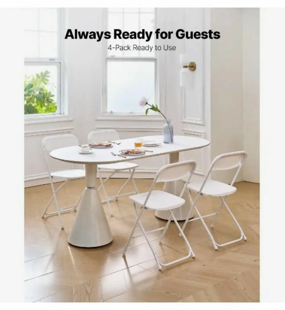 4 Pack Folding Chairs Portable Plastic Chairs - Image 3
