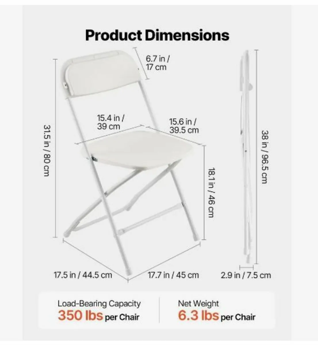 4 Pack Folding Chairs Portable Plastic Chairs - Image 4