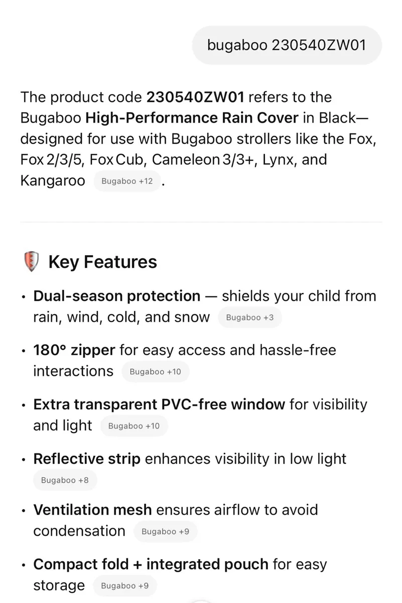 bugaboo high-performance rain cover in swords - Image 4