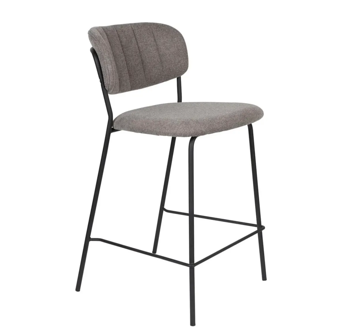 3no. Counter Stools - Grey Upholstery - Image 1