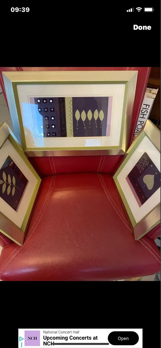 Set of Embroidered Sprig Filled Frames - Image 1