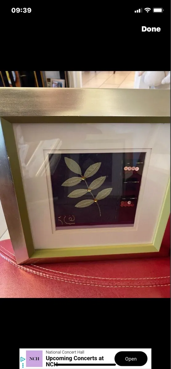 Set of Embroidered Sprig Filled Frames - Image 4
