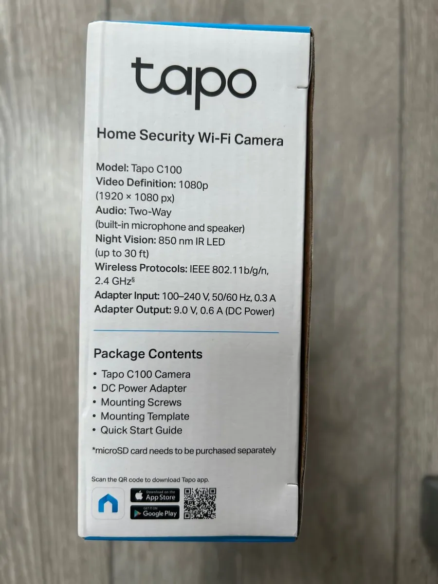 TP-Link Tapo C100 Indoor Wi-Fi Camera – Brand New - Image 1