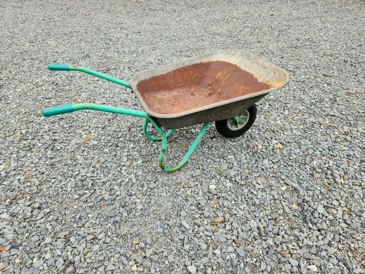 Vintage Metal Wheel Barrow - Wheelbarrow Garden - Image 1