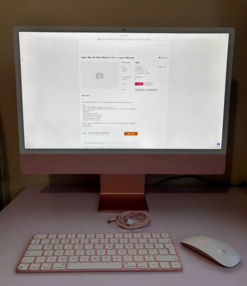 Apple iMac M1 8GB 256GB 24" Pink+ 4 years Warranty - Image 4