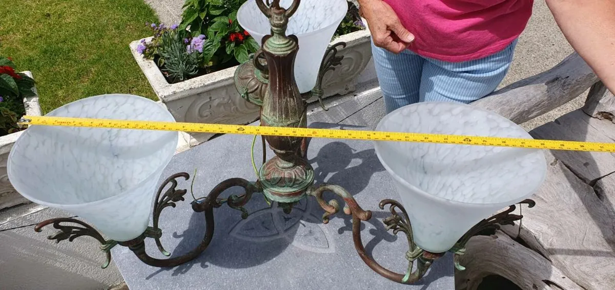 Vintage brass chandler - Image 3
