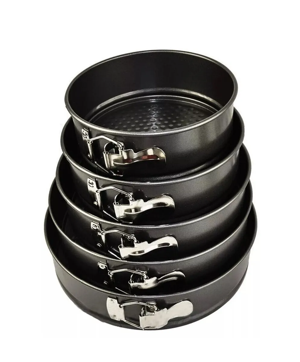 5 Round Cake Tins Baking Set Non-Stick NEW - Image 1
