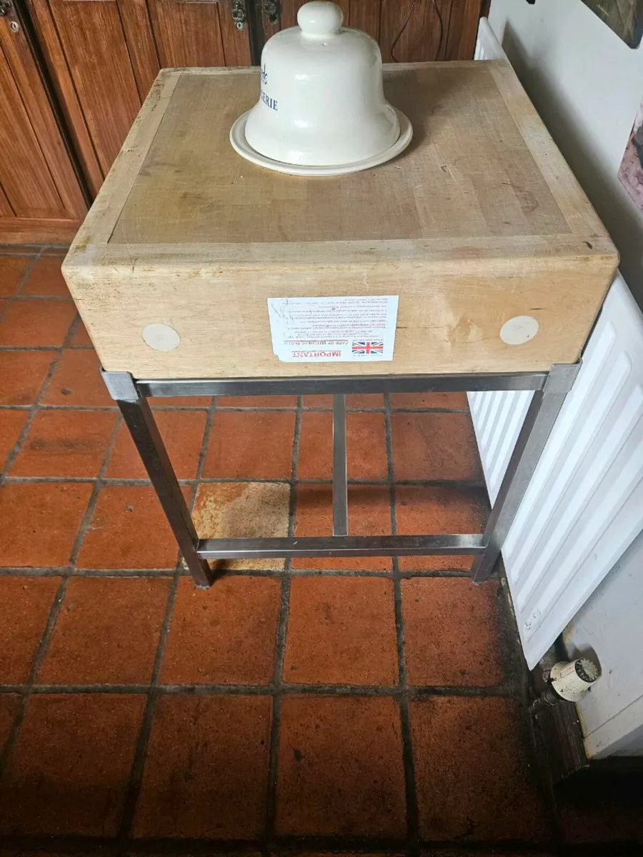 Butchers Block on stainless steel  stand - Image 2