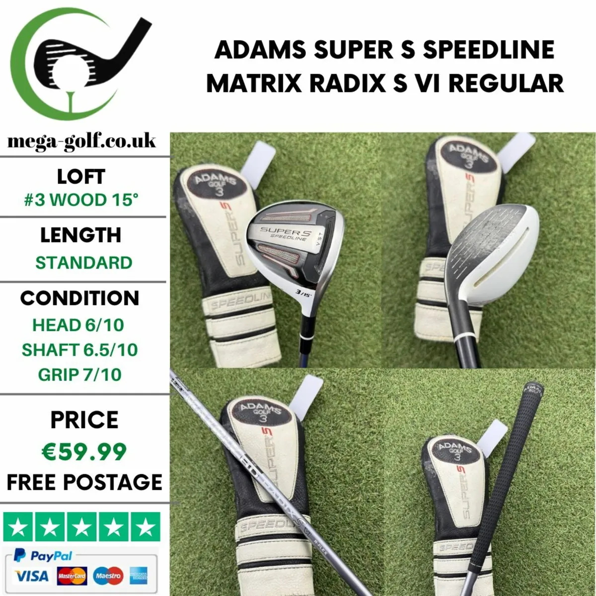 ADAMS SUPER S SPEEDLINE / #3 WOOD 15° / REGULAR - Image 1