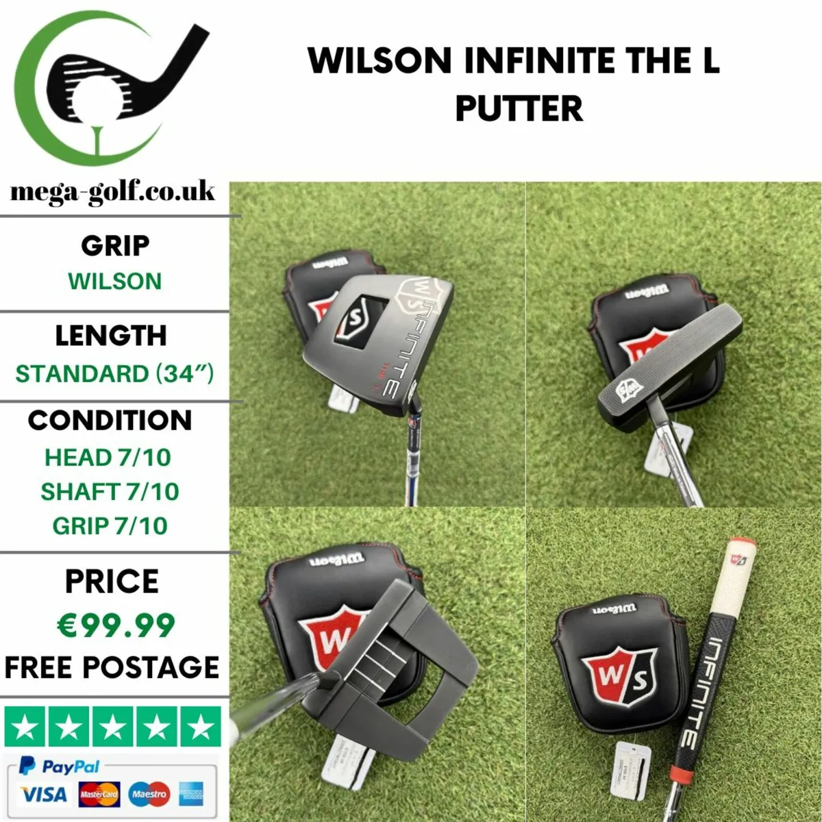 WILSON INFINITE THE L PUTTER / 34″ - Image 1