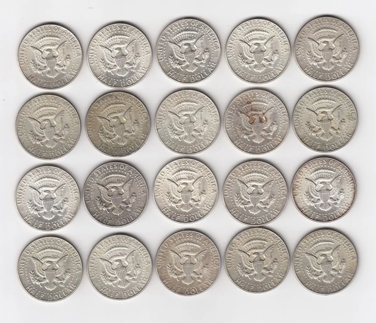 20 x (1965-1970) kennedy half dollars, 40% silver coins (no . 117) - Image 2