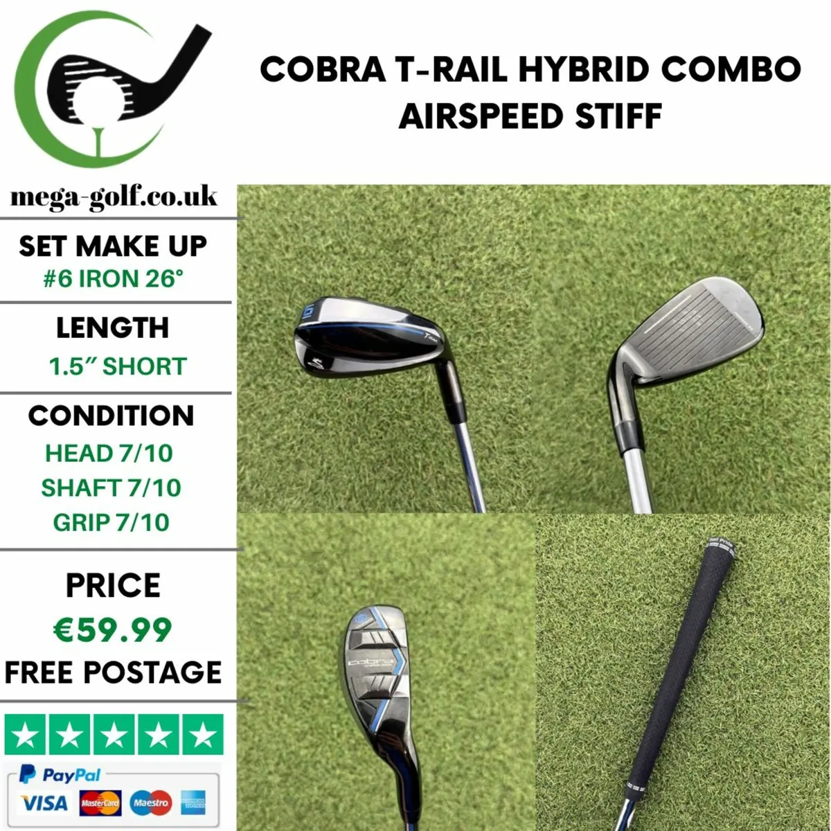 COBRA T-RAIL HYBRID COMBO #6 IRON 26° / STIFF - Image 1