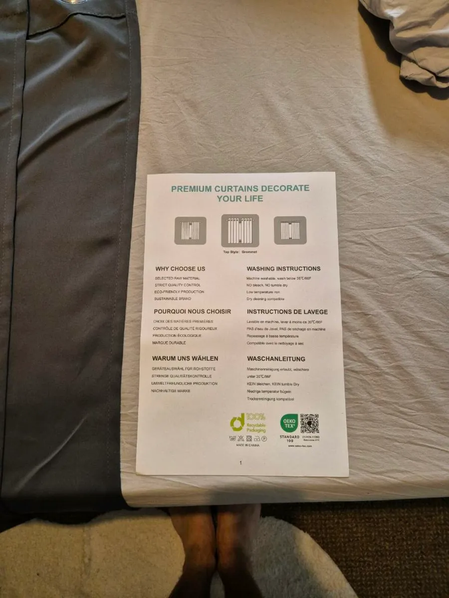 Premium set of un-used grey curtains - Image 2