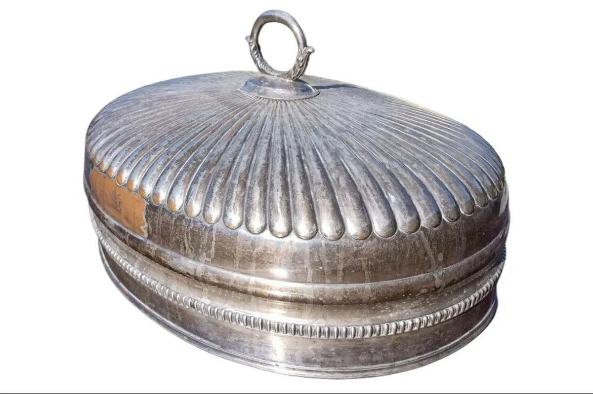 Antique 19th century large oval meat dome / cloche - Image 2