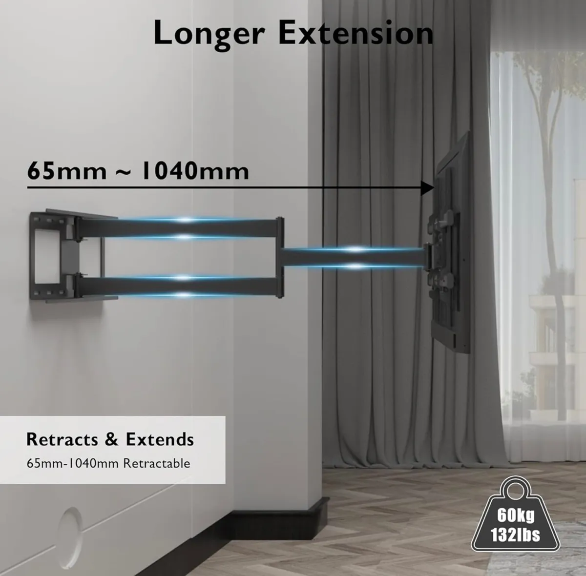 Wall mount with 1040 mm extra long articulated arm - Image 2
