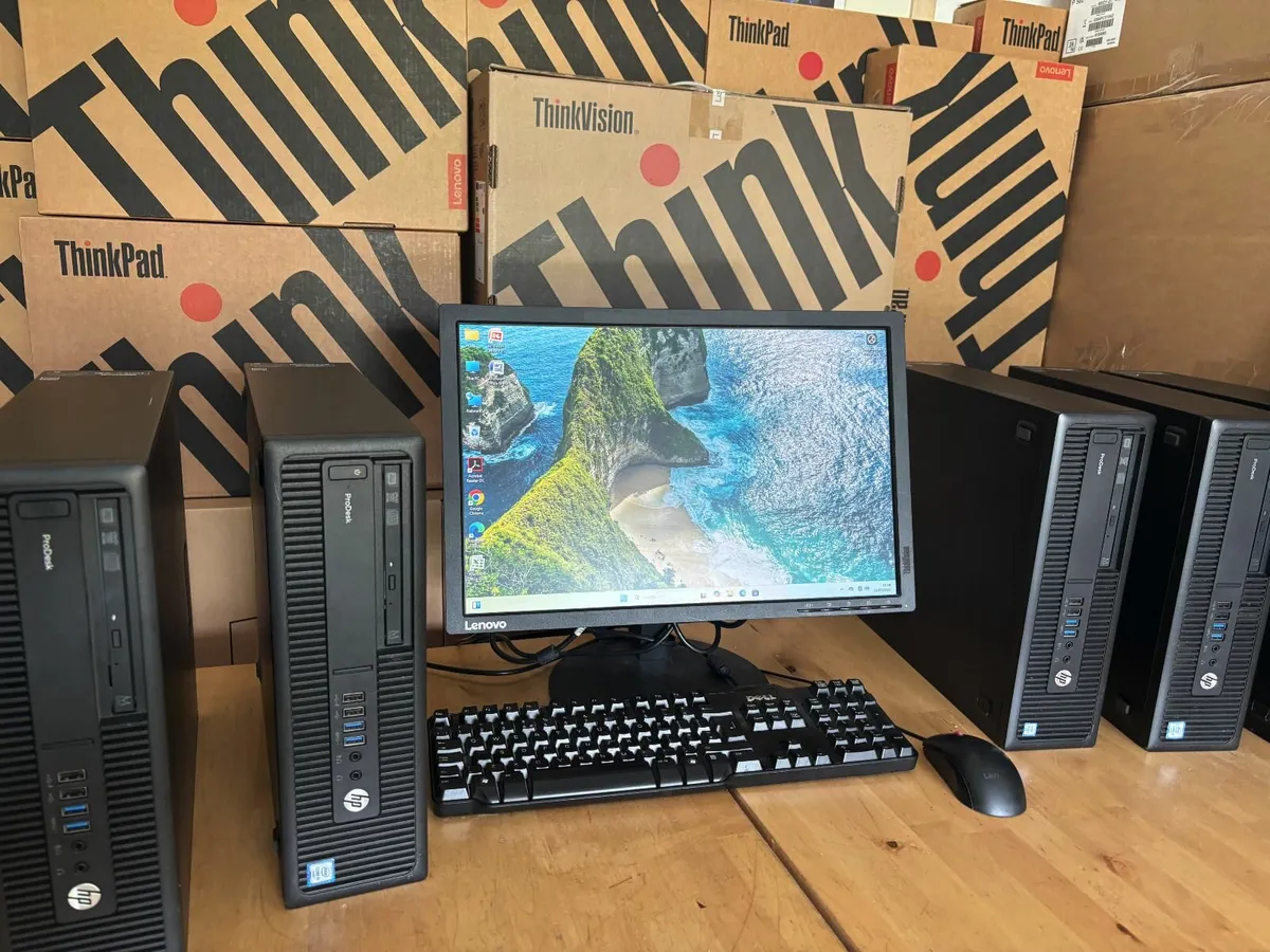HP Prodesk PC's-i5-16GB-SSD-Screen-Win 11 Deliver - Image 1