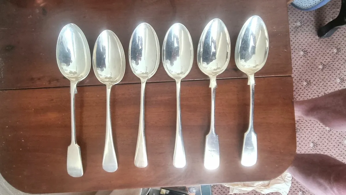 Six Sliver Desert Spoons Hallmarked - Image 1