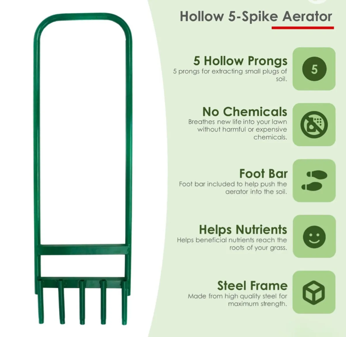 Professional 5 Prong Grass Lawn Aerator NEW - Image 1