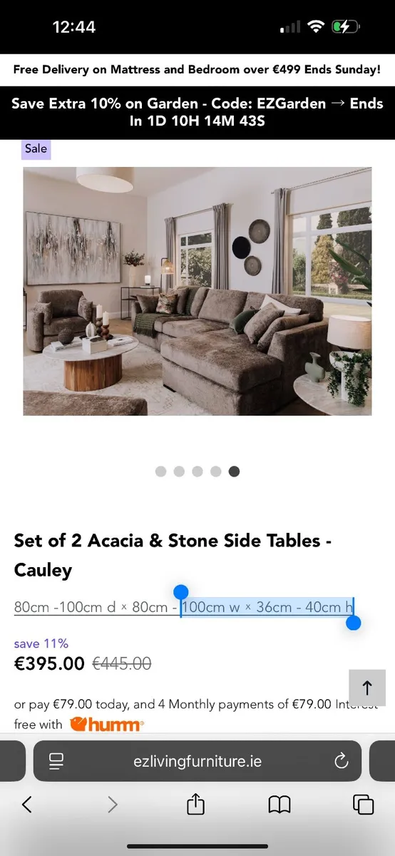Marble and Acacia Coffee table - Image 4