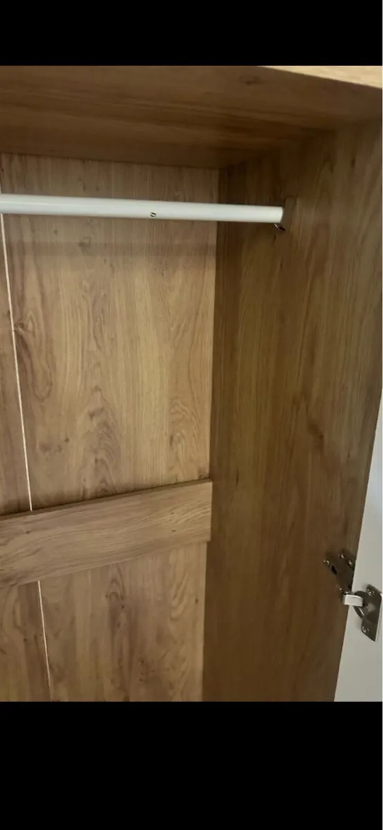 2 Door Wardrobe - White High Gloss - Image 4