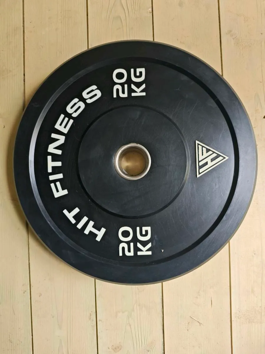 Black Rubber Bumper weight plate 20kg - Image 1