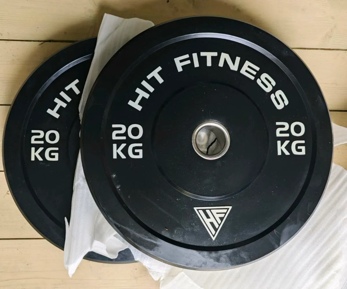 Black Rubber Bumper weight plate 20kg - Image 3