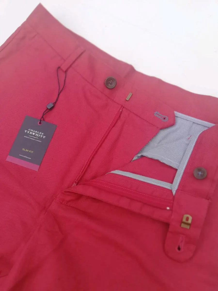 Charles Tyrwhitt new mens cotton linen slim shorts - Image 2