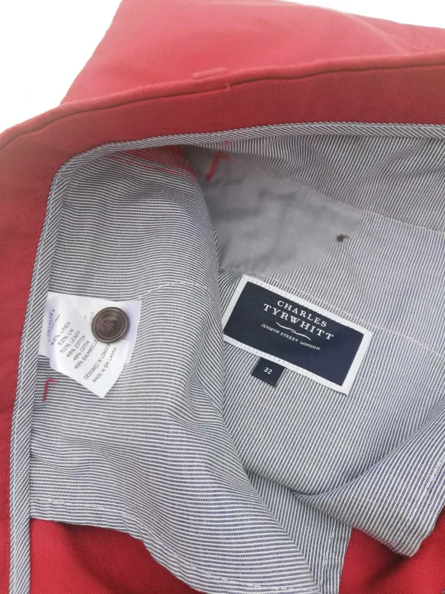 Charles Tyrwhitt new mens cotton linen slim shorts - Image 4