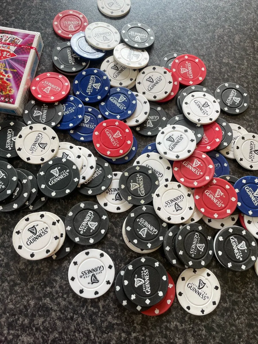87 Guinness-branded poker chips and Guinness cup - Image 2