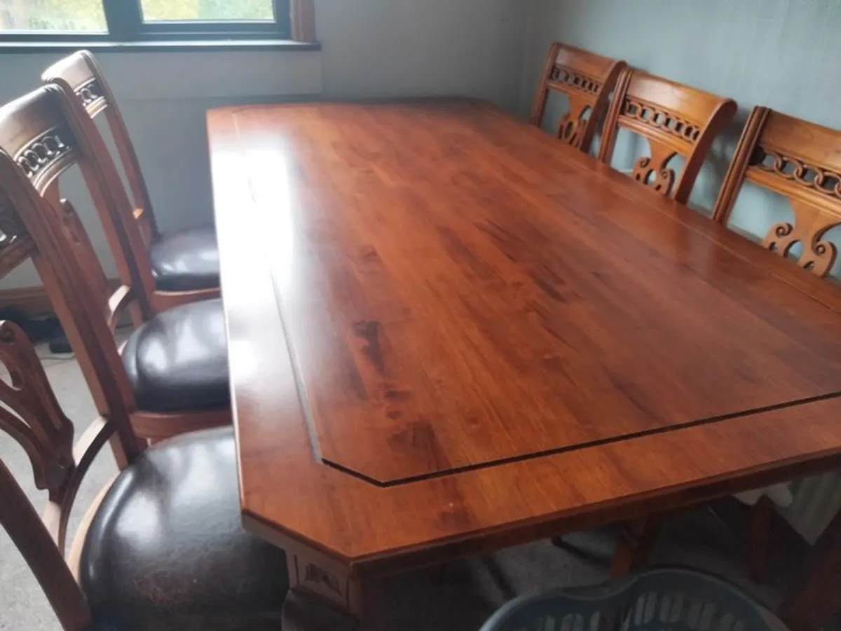 Large dining table and chairs for sale - Image 3