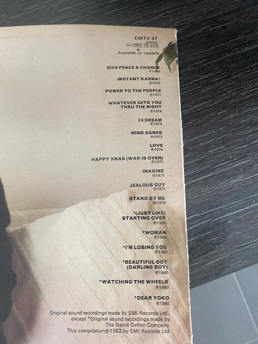 John Lennon ‘collection’ album 1982 vinyl - Image 3