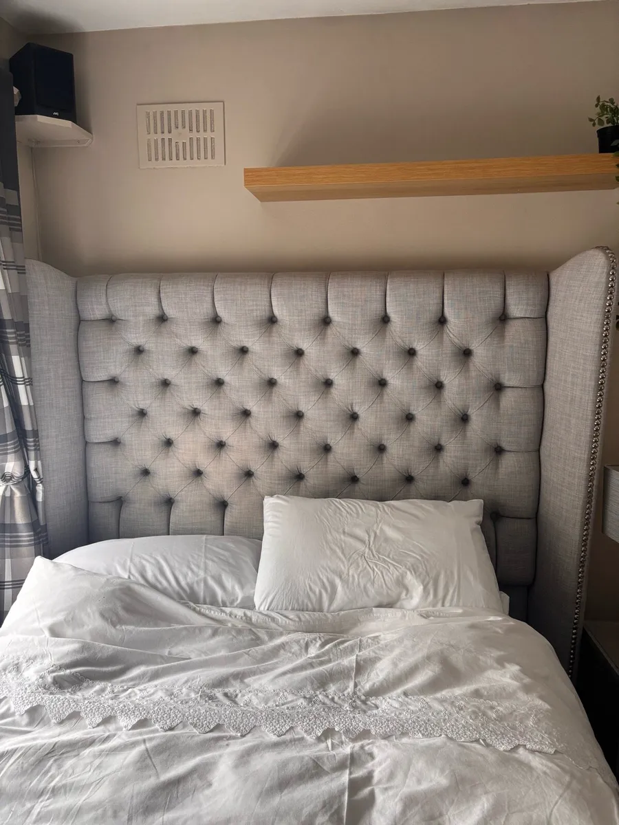 Large grey double headboard - Image 1