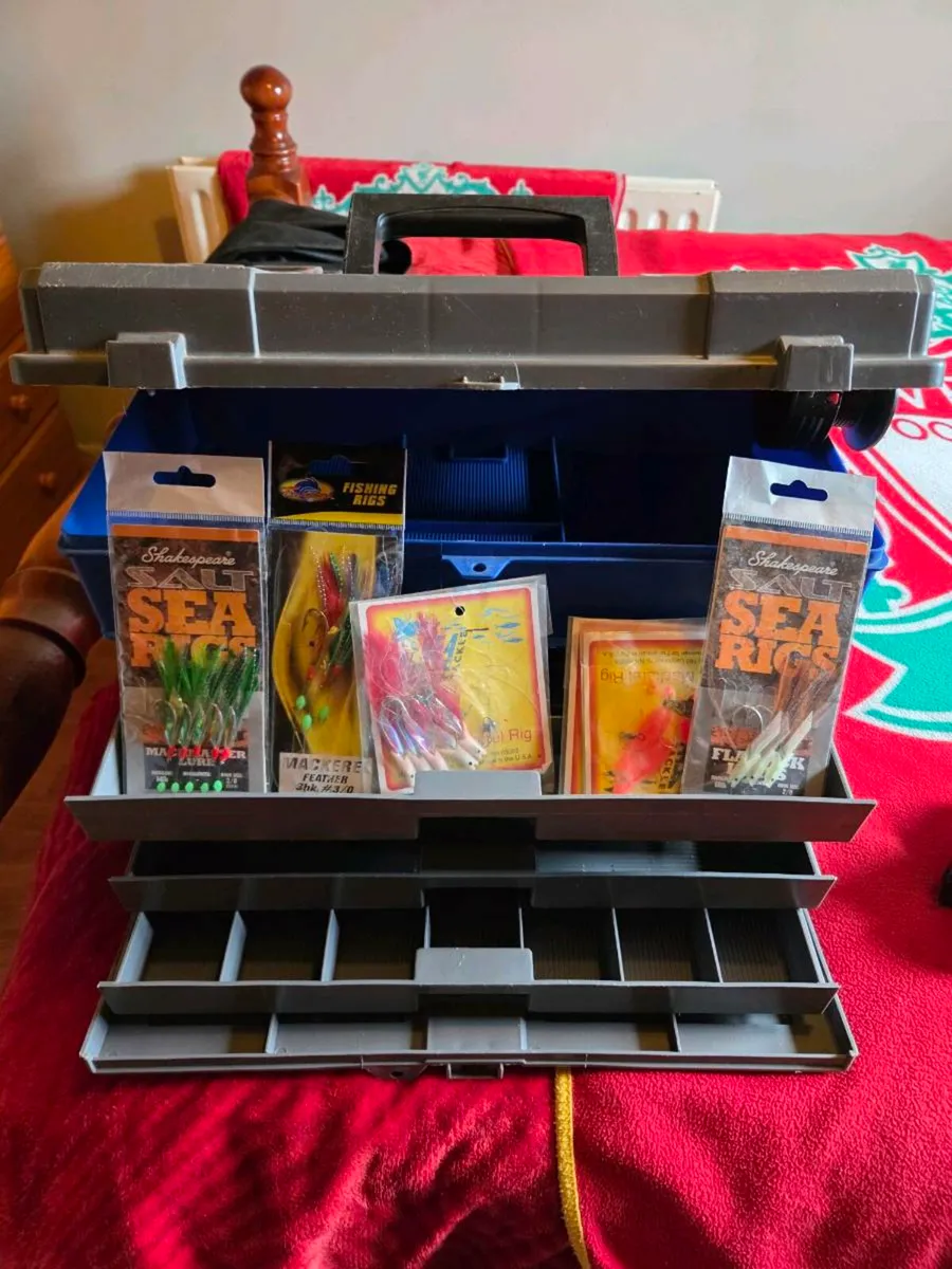 Fishing box with new fishing hooks and accessories - Image 3
