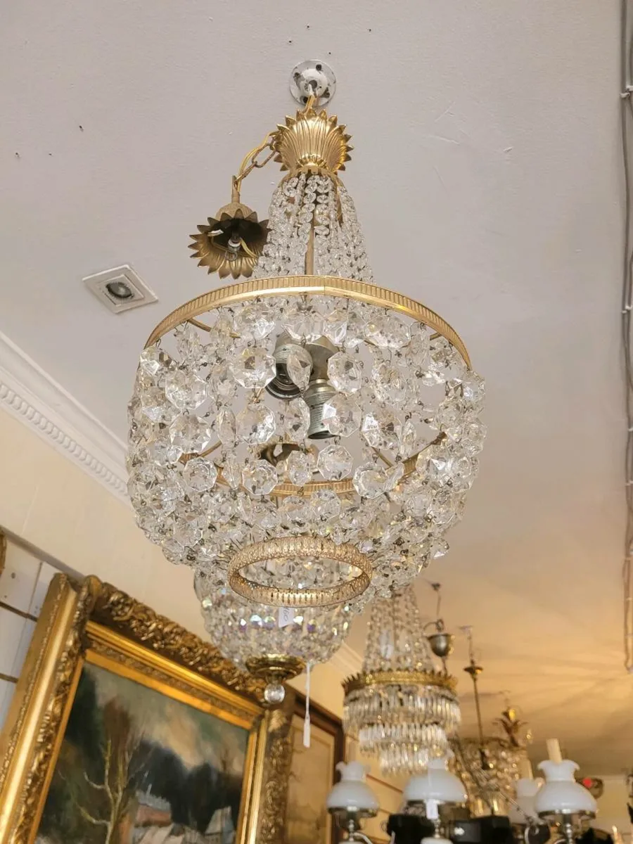 French crystal ceiling light