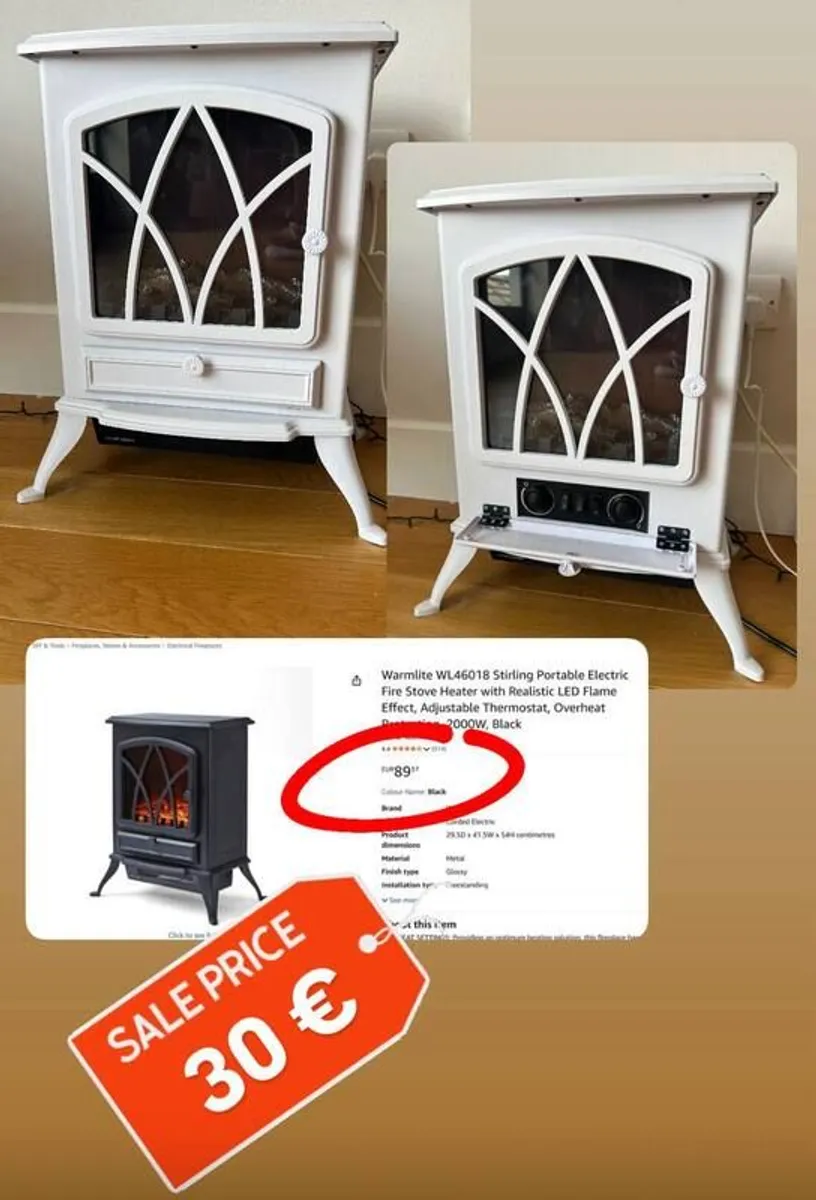 Electric Fire Stove Heater with Realistic LED Flame - Image 1
