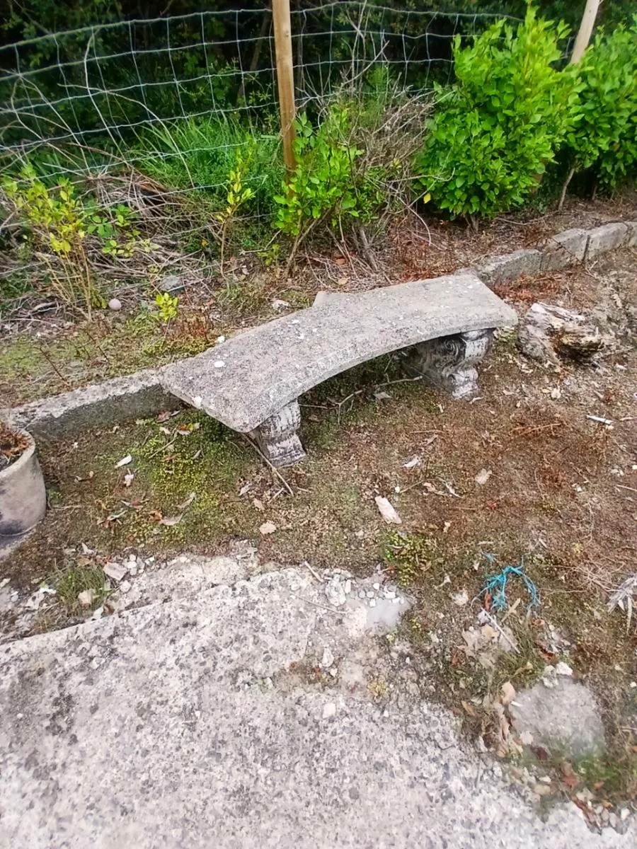 GARDEN TABLE AND 3 BENCHES - Image 1