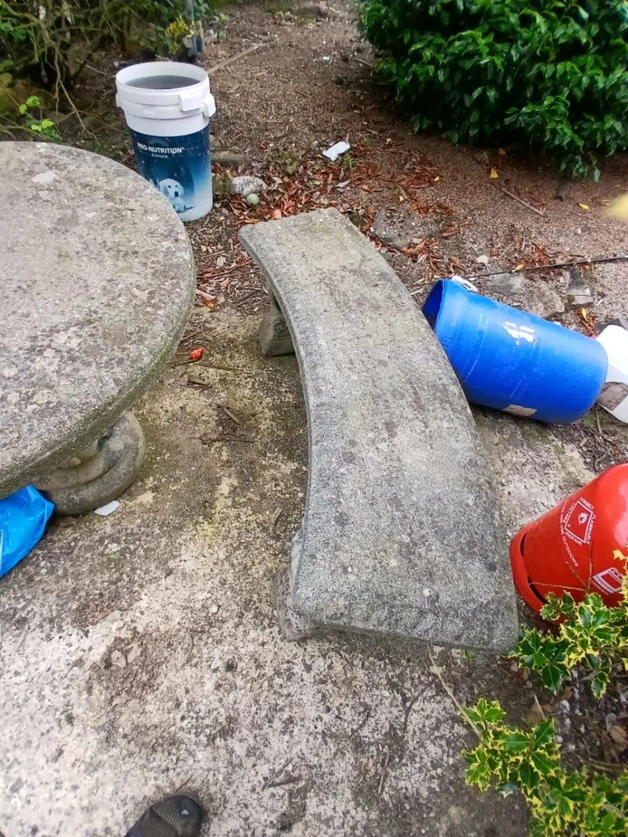 GARDEN TABLE AND 3 BENCHES - Image 3