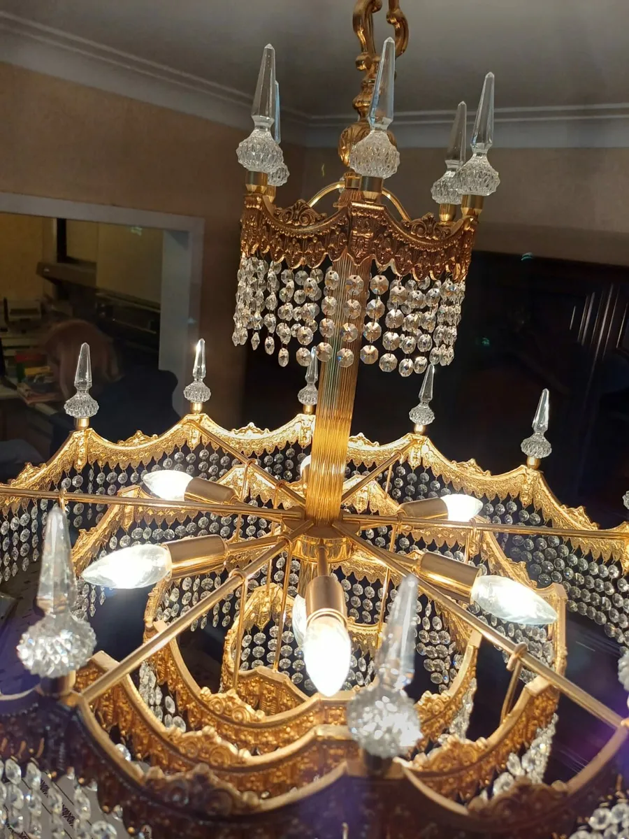 Large French crystal chandalier - Image 3